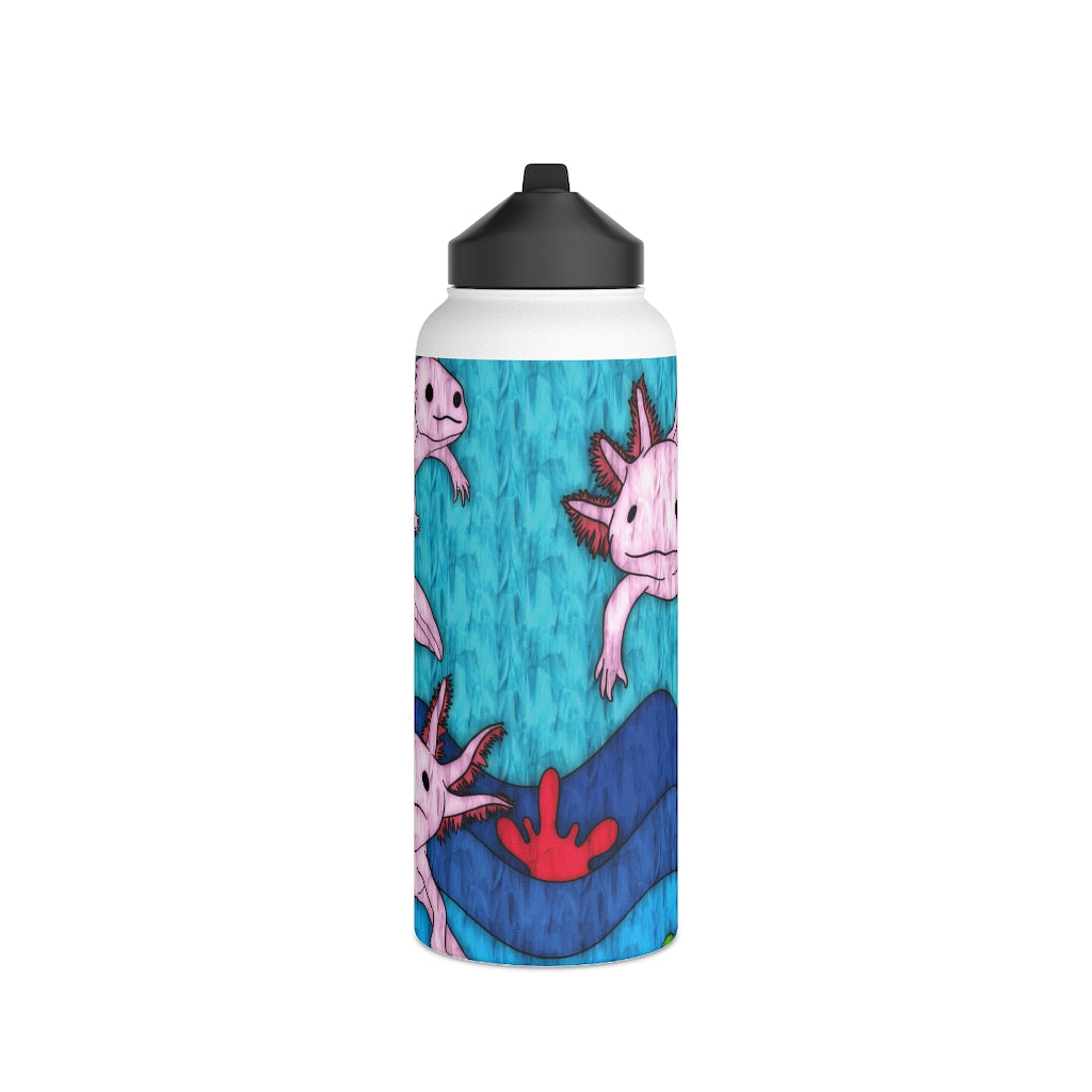 Axolotl Stained-Glass-Look Insulated Stainless Steel Water Bottle